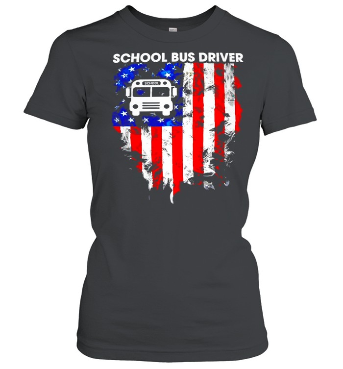 School Bus Driver American Flag shirt Classic Women's T-shirt