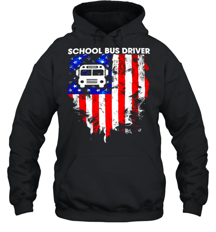 School Bus Driver American Flag shirt Unisex Hoodie