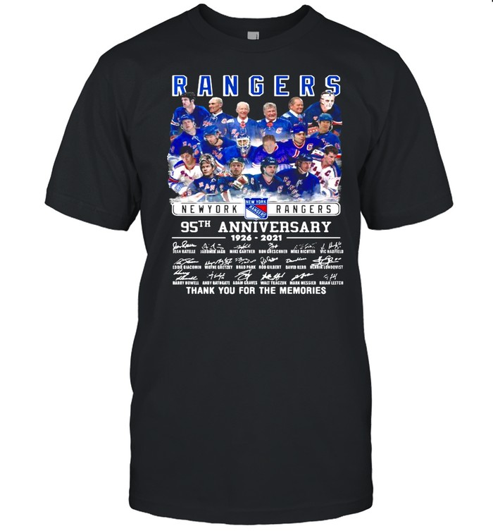 The New York Rangers Team Players 95th Anniversary 1926 2021 Signatures Thank shirt