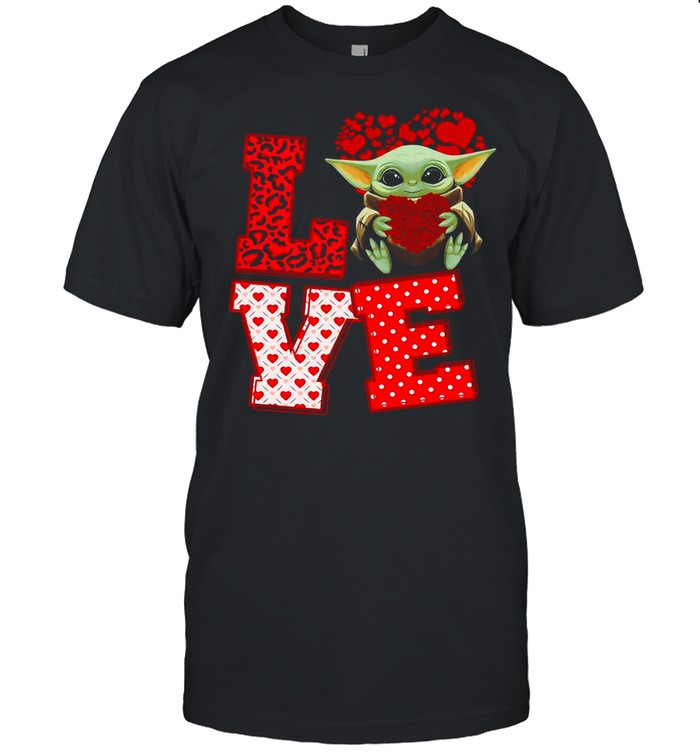 Love Baby Yoda Hug Rose Flower Happy Valentines Day 2021 shirt