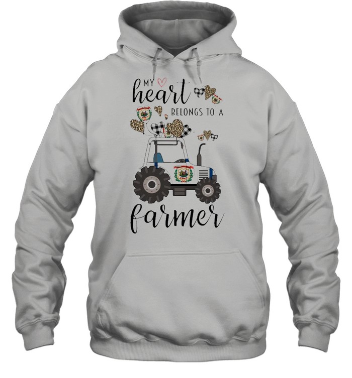 My heart belongs to a Farmer West Virginia 2021 shirt Unisex Hoodie
