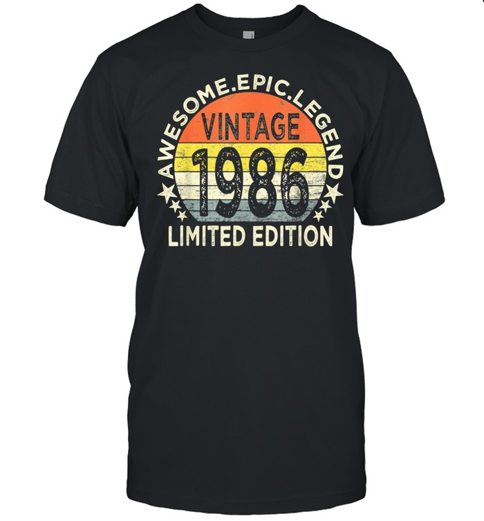 Vintage 1986 35 Year Old 35th Birthday shirt