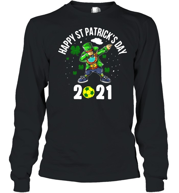 Dabbing Leprechaun Soccer St Patrick’s Day Boys Kids Sports 2021  Long Sleeved T-shirt