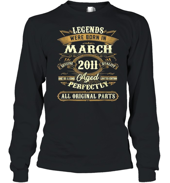 Legends Were Born In March 2011 10th Birthday Gift Tee  Long Sleeved T-shirt