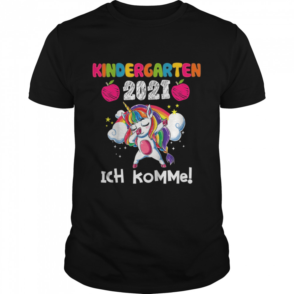 Kinder Kindergarten 2021 Ich Komme Einhorn shirt