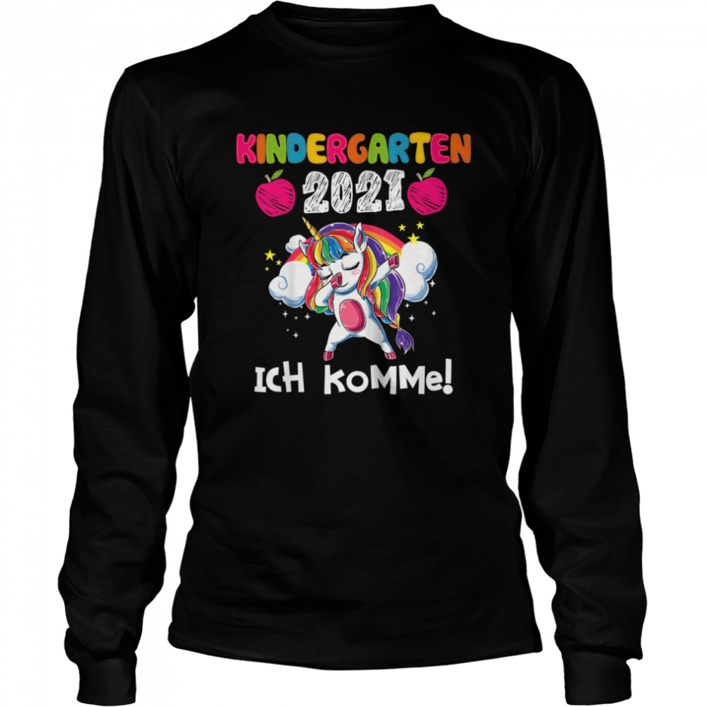 Kinder Kindergarten 2021 Ich Komme Einhorn shirt Long Sleeved T-shirt