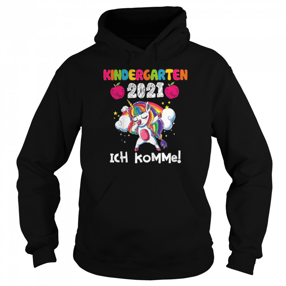 Kinder Kindergarten 2021 Ich Komme Einhorn shirt Unisex Hoodie