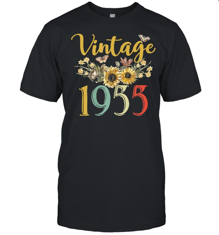 Vintage 1955 Sunflower 66th Birthday Awesome Since 1955 shirt