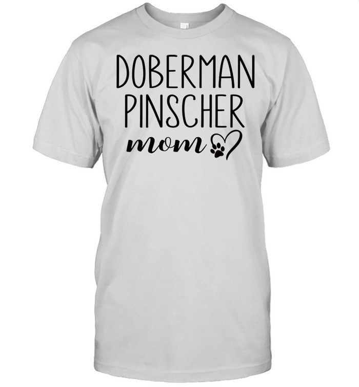 Dog Paw Print Heart Doberman Pinscher Mom shirt