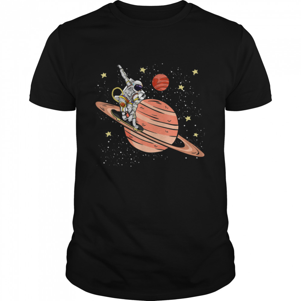 Skateboarding Saturn Stars Space Science Skater Astronaut shirt