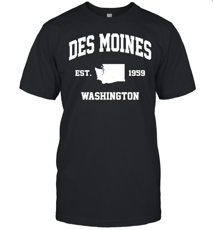 Des Moines Washington WA vintage state Athletic style shirt