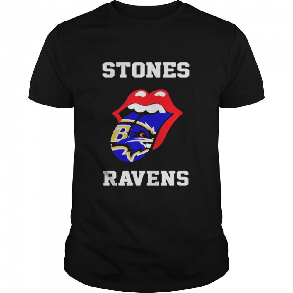 The Rolling Stones Baltimore Ravens lips shirt