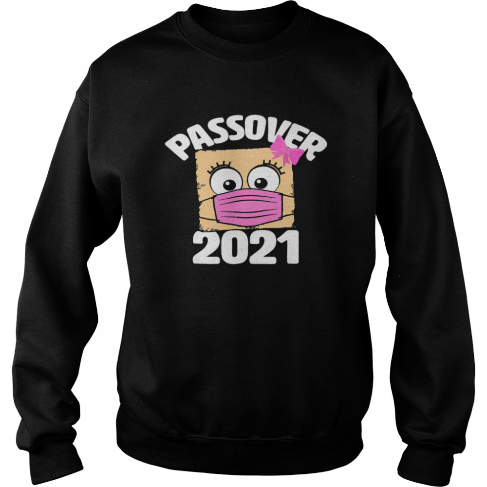 Passover Girl Matzo Face Wearing Mask Seder 2021  Unisex Sweatshirt
