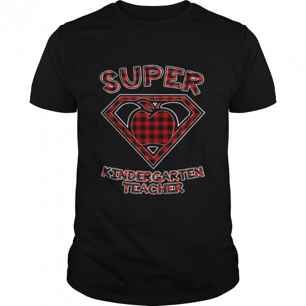 Super Kindergarten Teacher Superhero Apple T-shirt