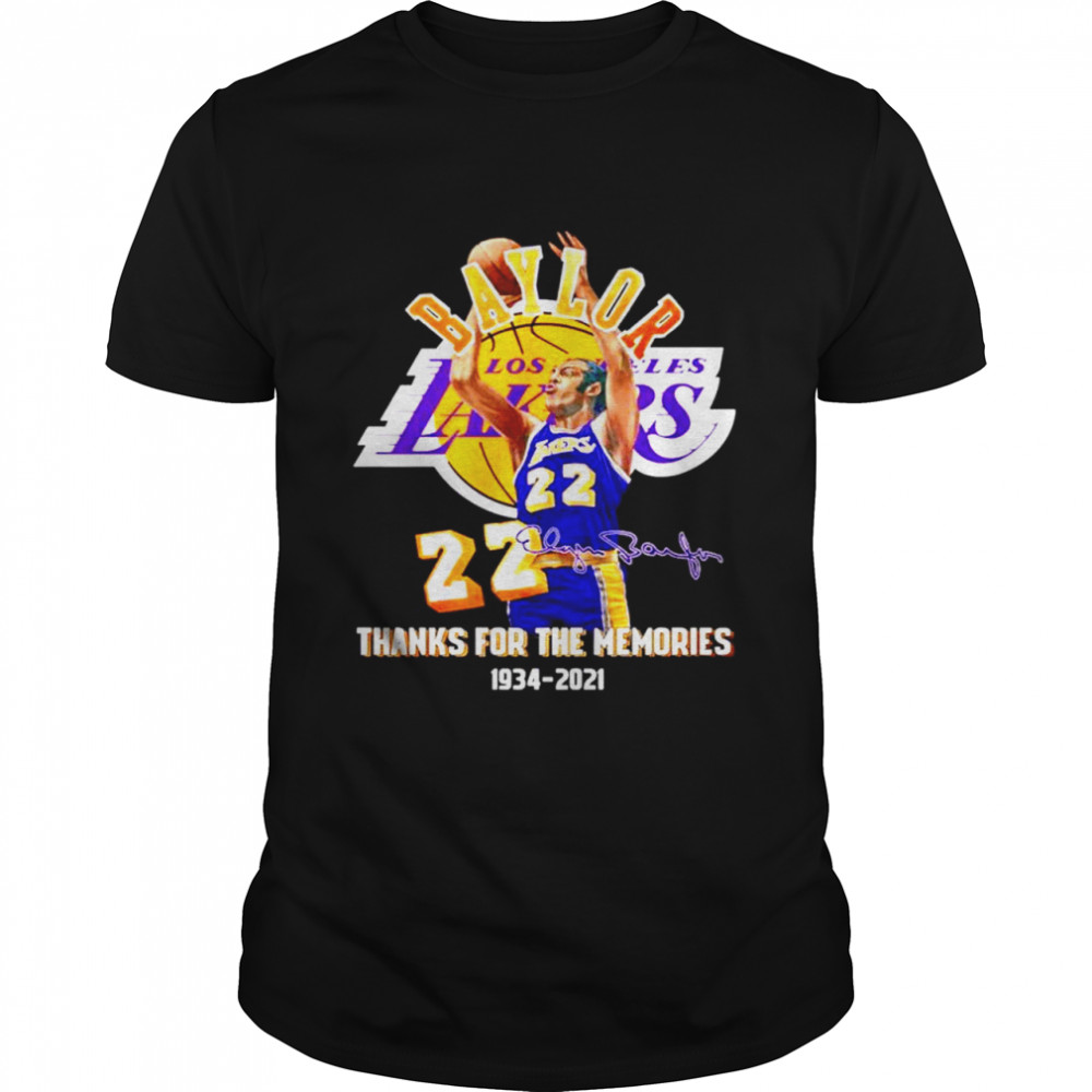 Elgin Baylor Los Angeles Lakers thanks for the memories 1934-2021 signature shirt