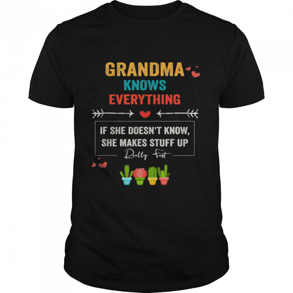 Gramma Grandkids Mothers Day Grandma Knows Everything Shirt