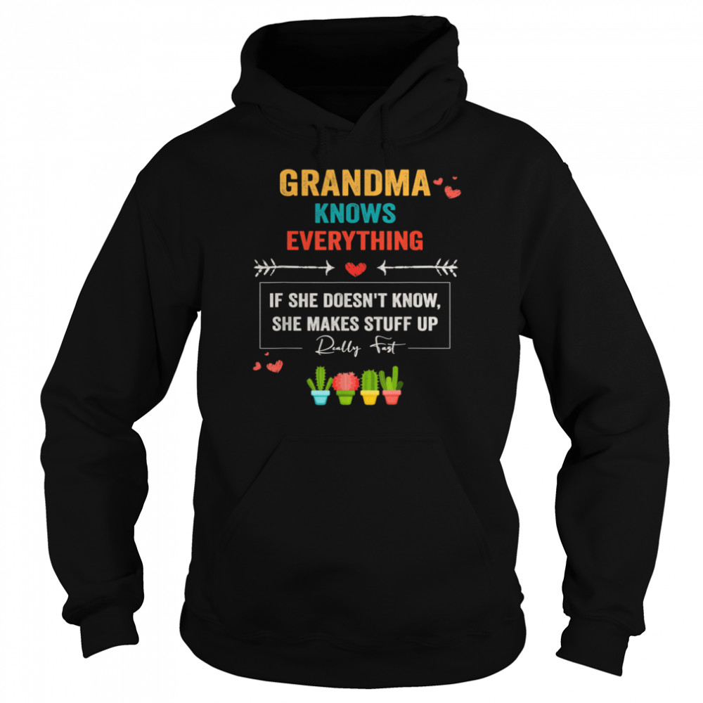 Gramma Grandkids Mothers Day Grandma Knows Everything  Unisex Hoodie
