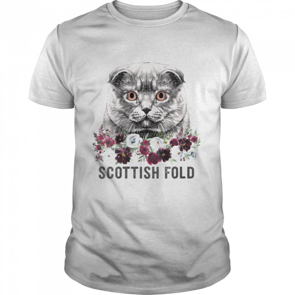 Scottish Fold Cat Mom Floral Shirt