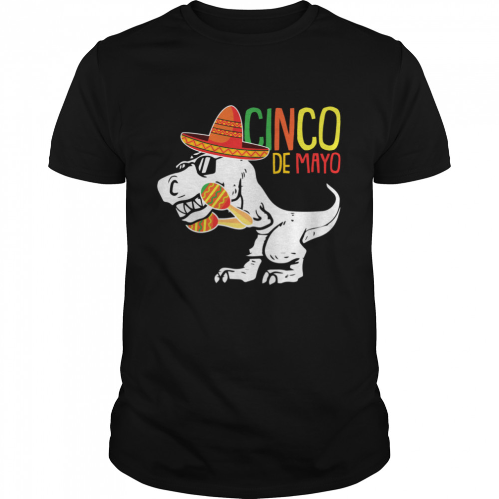 TRex Cinco De Mayo Sombrero Dinosaur Mexican Party Shirt