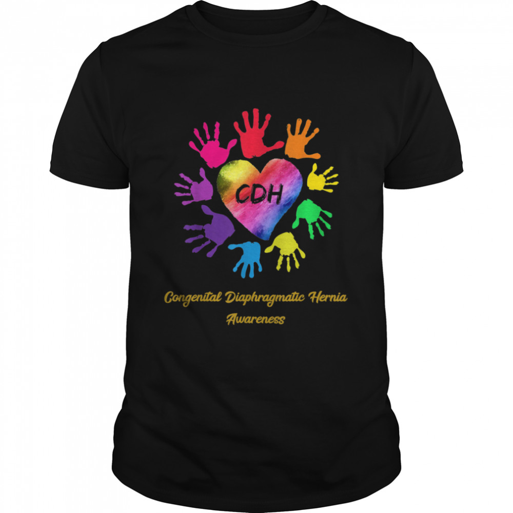 We Wear Rainbow Heart For Congenital Diaphragmatic Hernia shirt
