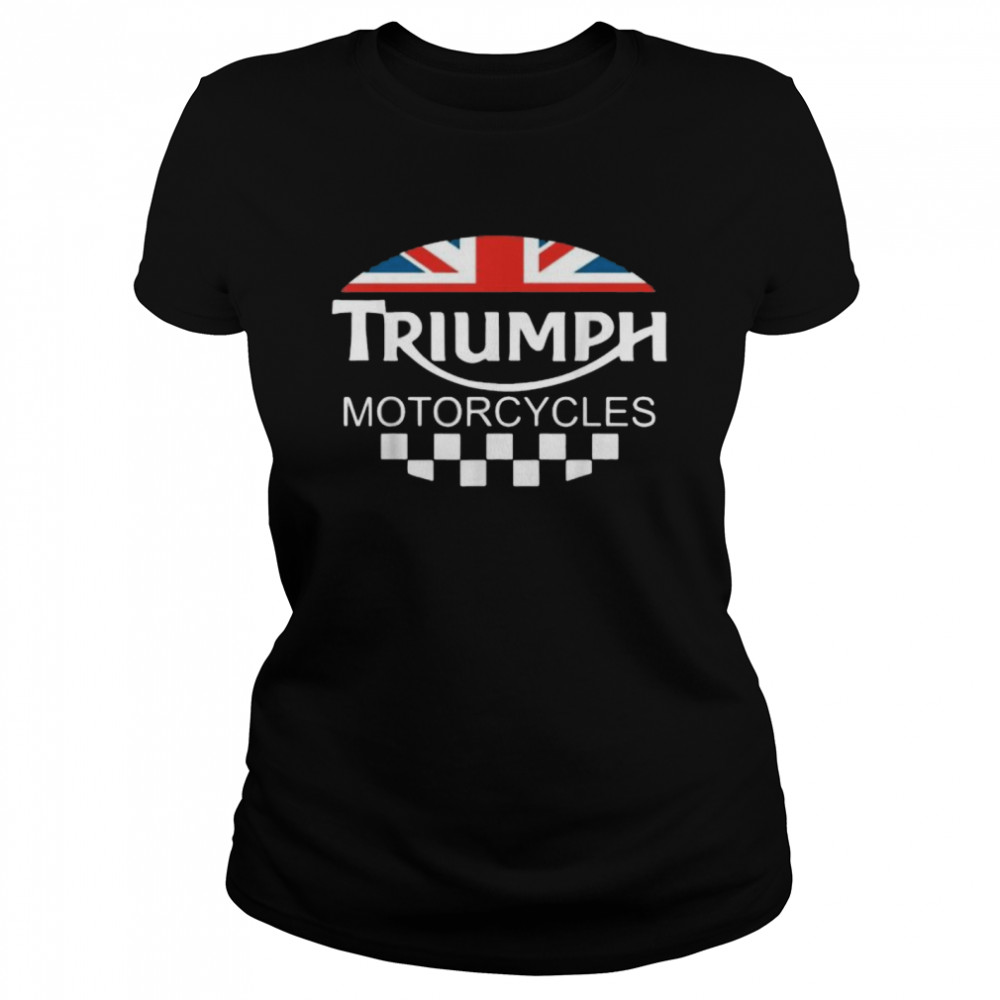 Motorcycle Triumph Biker Uk United Kingdom Flag  Classic Women's T-shirt