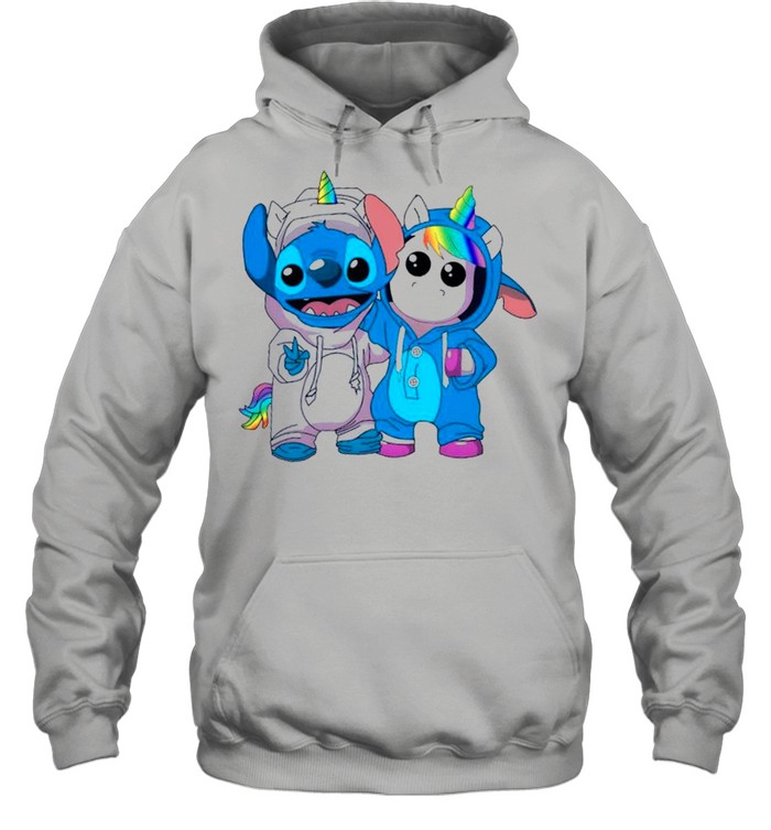 Lilo And Stitch Cool With Unicorn shirt Unisex Hoodie