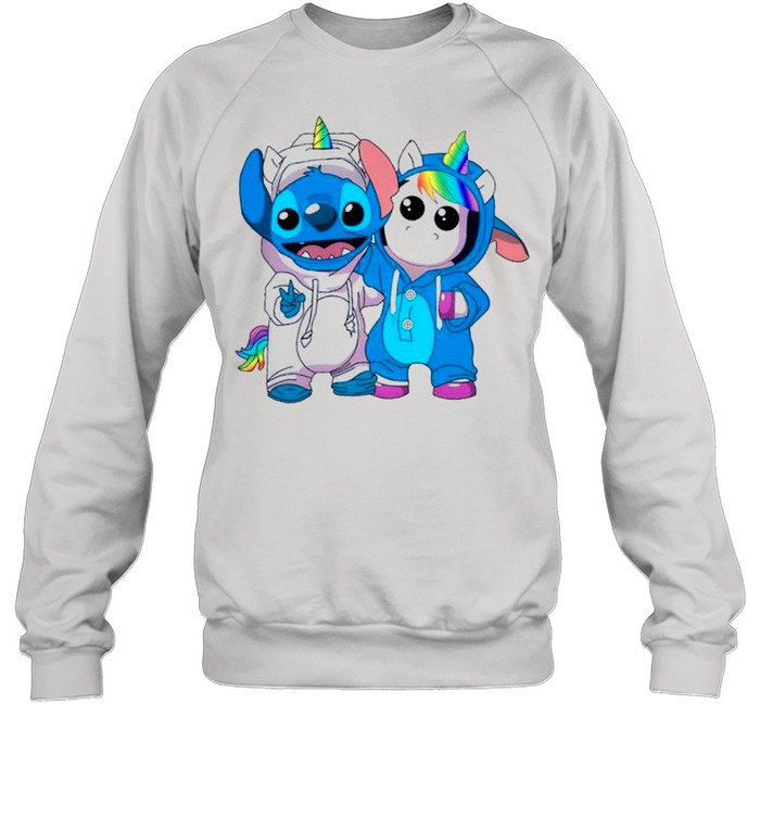 Lilo And Stitch Cool With Unicorn shirt Unisex Sweatshirt