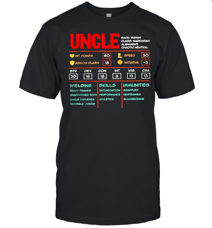 Uncle race human class barbarian alignment shirt