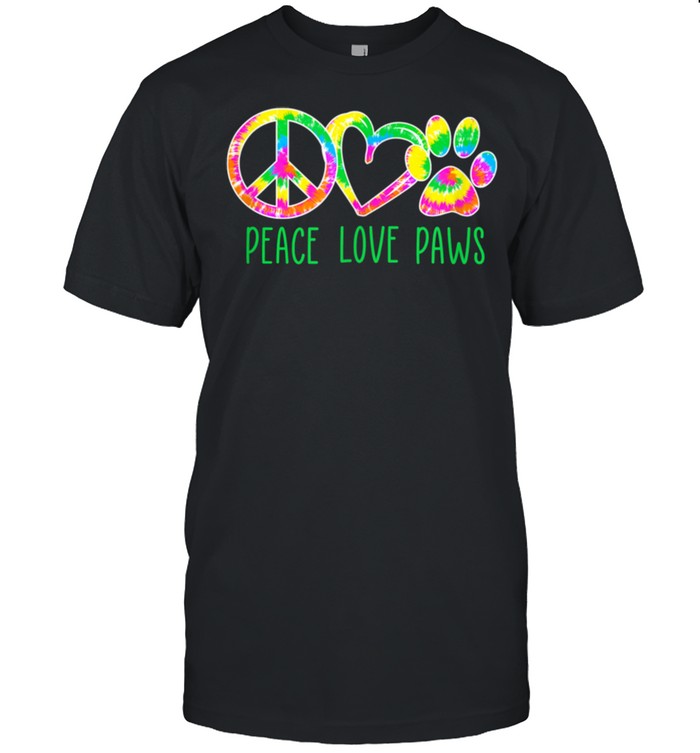 Cat Peace Love Paws Kitten Cats Paw Tie Dye Shirt