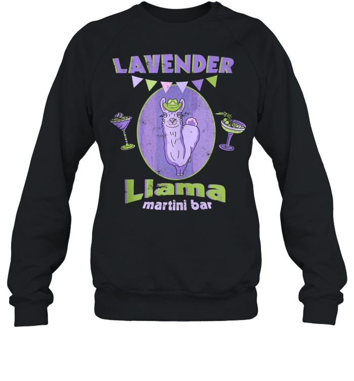 Lavender Llama Martini Bar Drinking Alcohol shirt Unisex Sweatshirt
