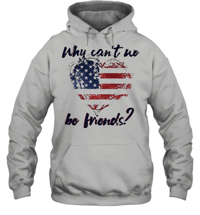 Why Can’t We Be Friends America Flag Heart  Unisex Hoodie