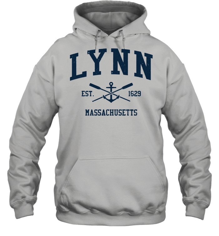 Lynn MA Vintage Navy Crossed Oars & Boat Anchor shirt Unisex Hoodie