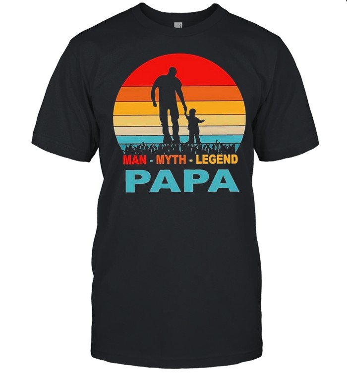 Man Myth Legend Papa Happy Fathers Day 2021 Retro Sunset shirt