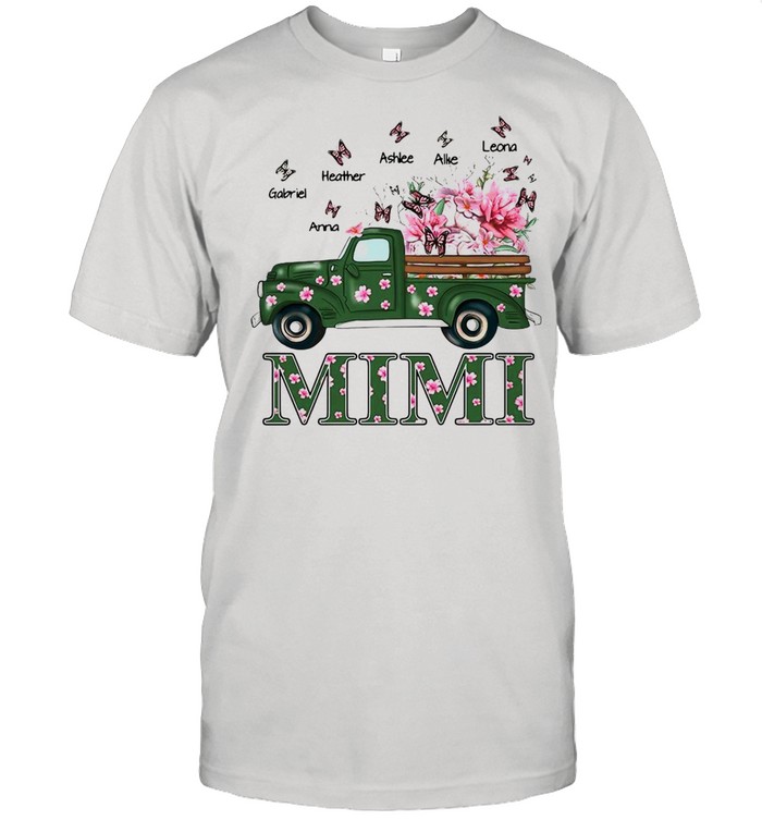 Mimi With Grandkids Truck Flower T-shirt