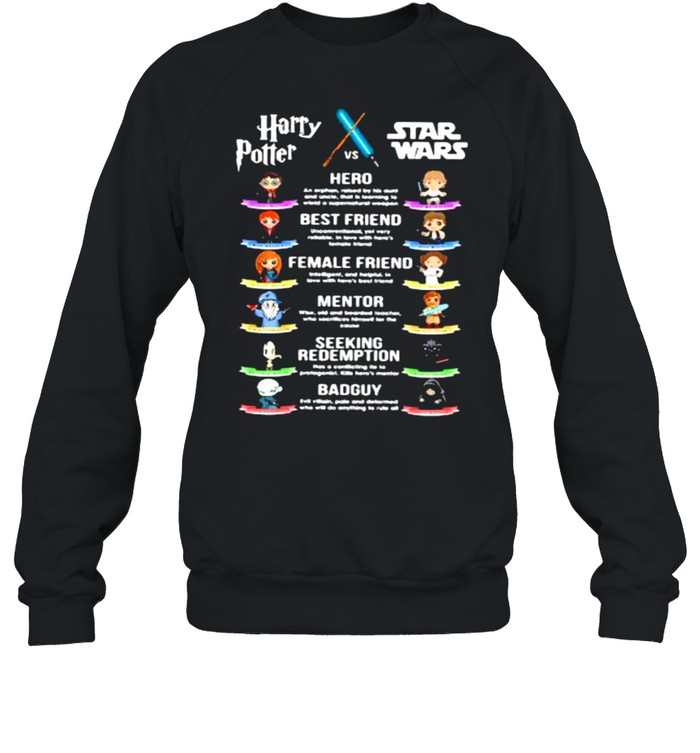 Harry Potter Vs Star Wars Hero Best Friend Female Friend Mentor Seeking Redemption Badguy  Unisex Sweatshirt