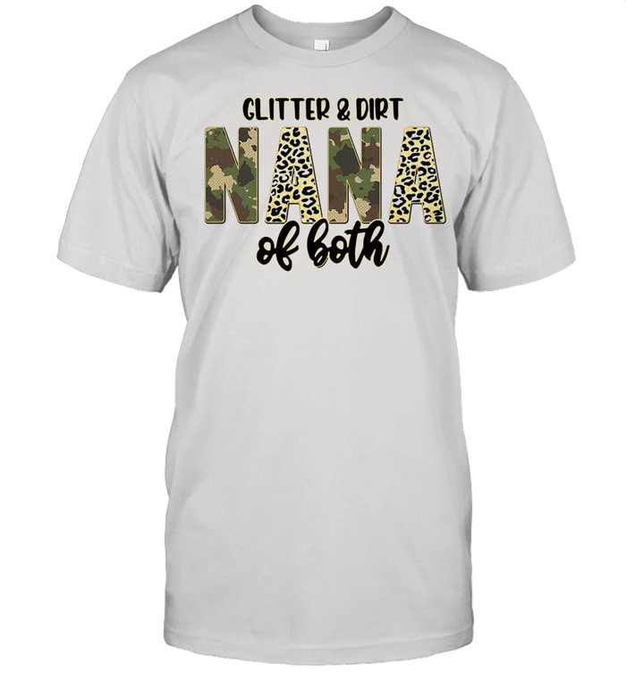 Glitter And Dirt Nana Of Both Leopard Camo Plaid T-shirt