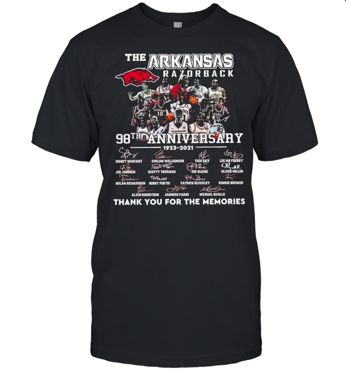 The Arkansas Razorback 98th Anniversary 1923 2021 Thank You For The Memories Signature Shirt