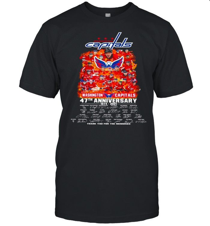Washington capitals 47th anniversary 1974 2021 thank you for the memories shirt