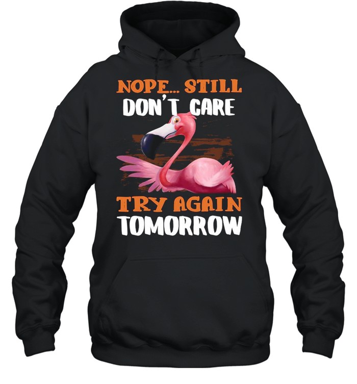 Flamingo Nope Still Don’t Care Try Again Tomorrow  Unisex Hoodie