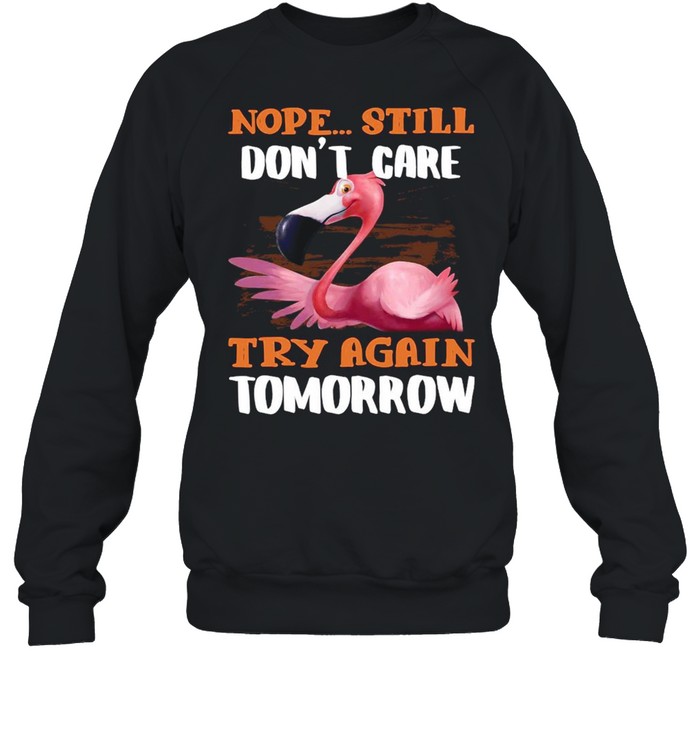 Flamingo Nope Still Don’t Care Try Again Tomorrow  Unisex Sweatshirt