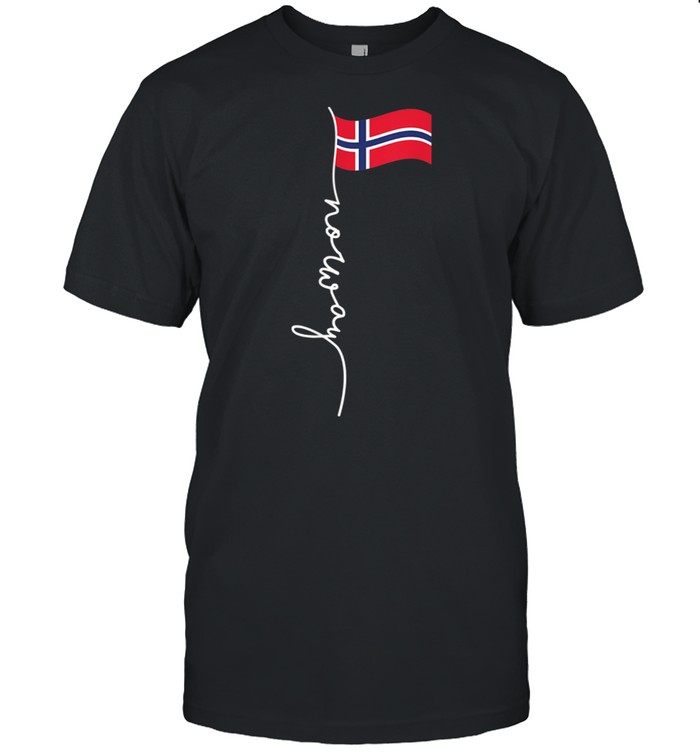 Norway Signature Flag Pole Patriotic Norwegian Flag shirt