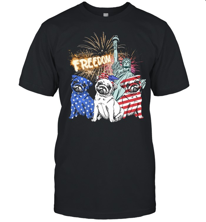 Three Pug Freedom 4th Of July shirt