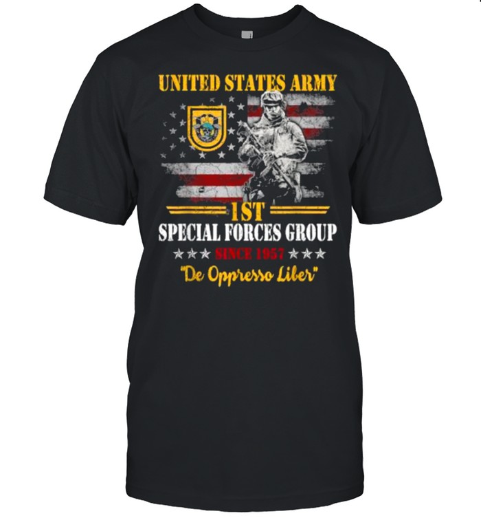 United states army 1st Special Forces Group since 1957 de oppresso liber Veteran 4th of July Shirt