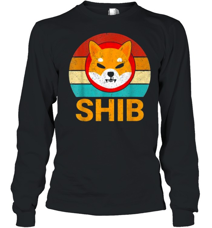 Shiba Inu Shib HODL To the Moon Crypto Cryptocurrency Vintage T- Long Sleeved T-shirt