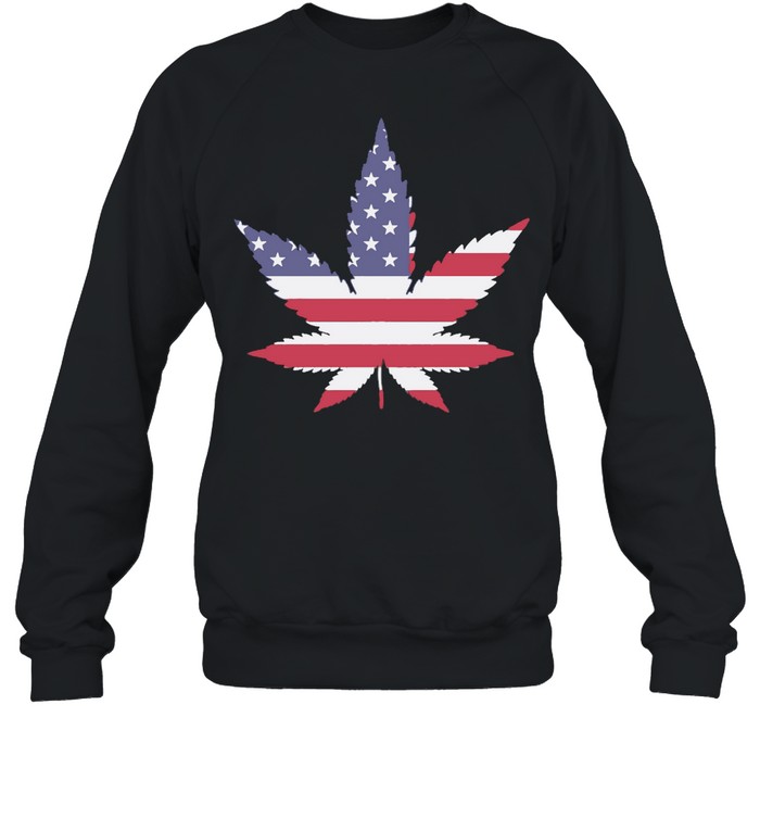Weed American flag shirt Unisex Sweatshirt