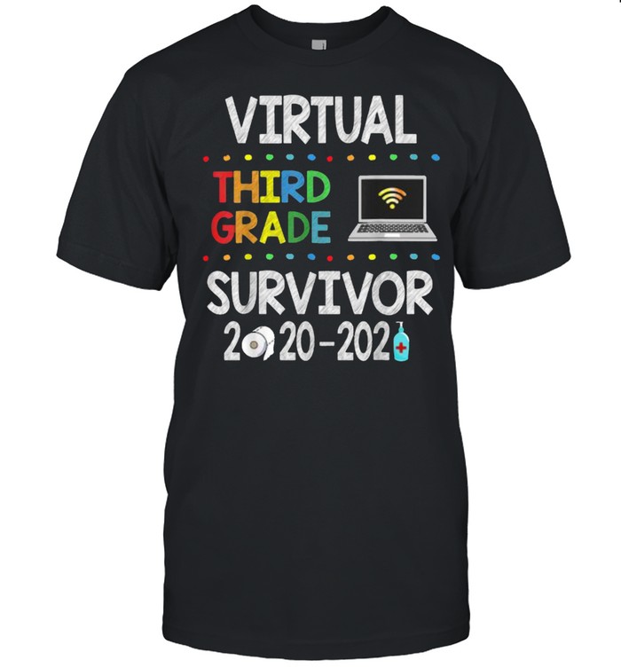 Last Day of School Virtual 3rd Grade Survivor 2020-2021 T-Shirt