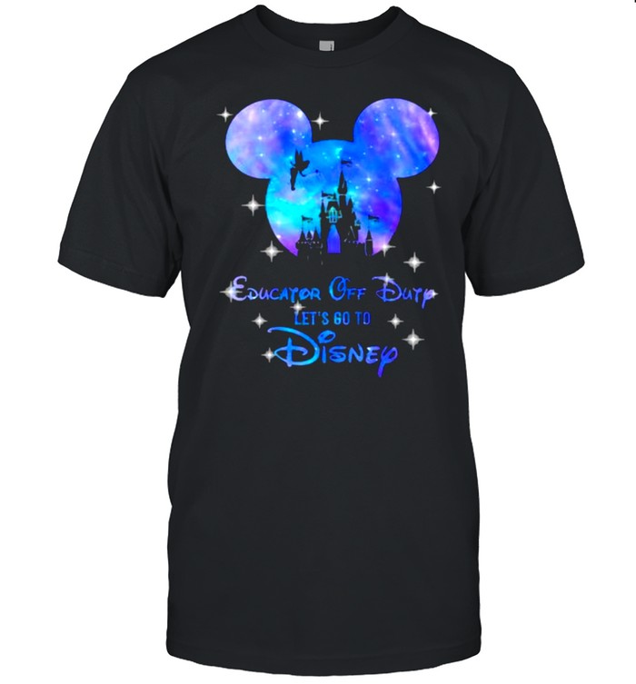 Education Off Duty Let’s Go To Disney Mickey Castle Hologram Shirt
