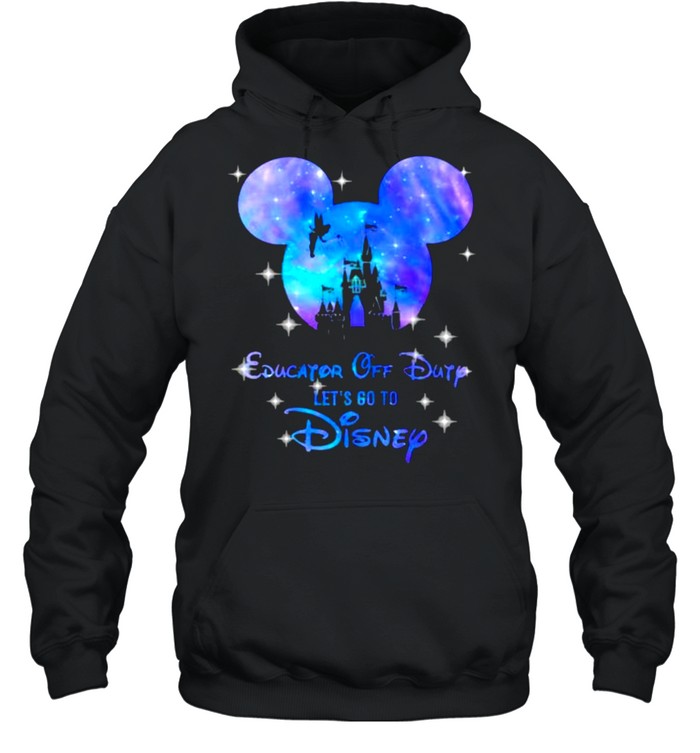 Education Off Duty Let’s Go To Disney Mickey Castle Hologram  Unisex Hoodie