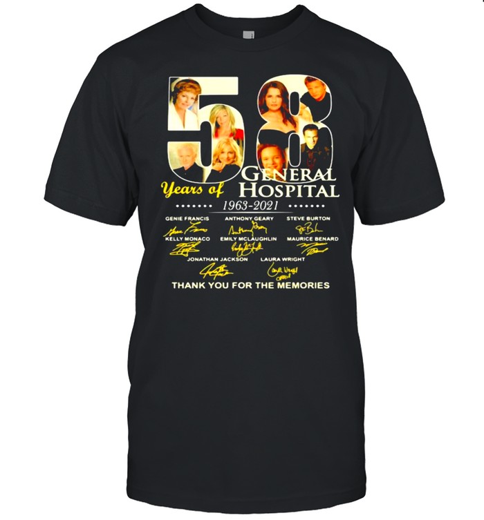 58 years of general hospital 1963 2021 thank you for the memories signature shirt
