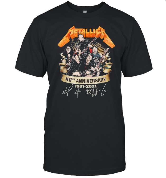 40th Anniversary 1981 2021 Metallica Art Band Music Legend Signatures Shirt